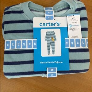 Carter's Aqua and Navy Striped Pajama